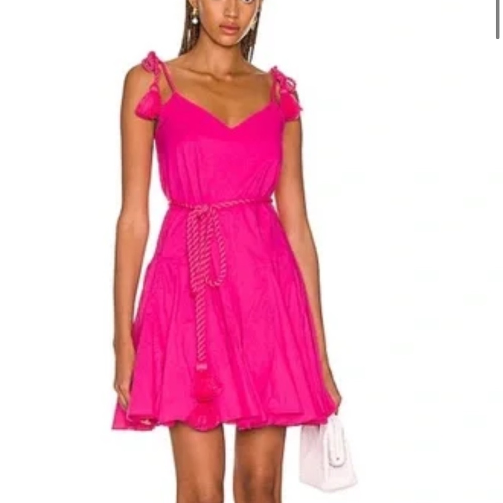 Hot pink Rhode Casey dress with tasseled belt